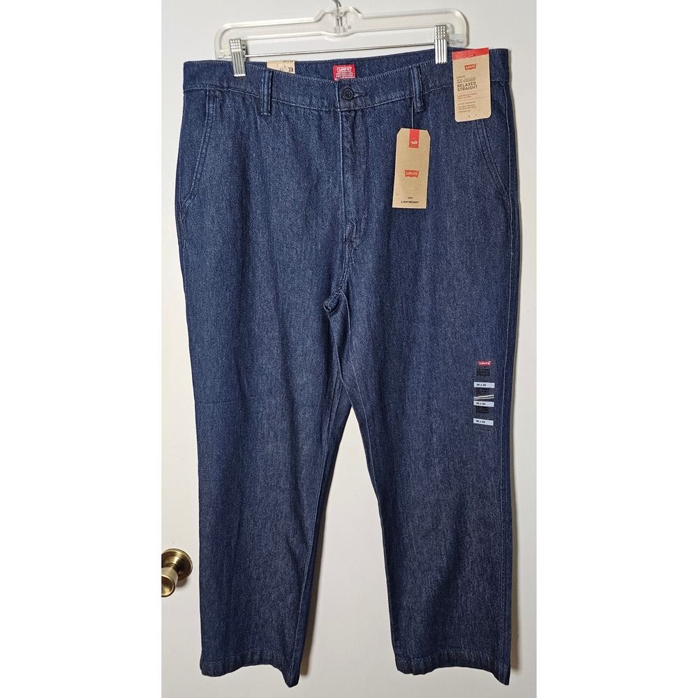 Levis XX Chino Relaxed Straight Lightweight Denim Pants Men Sz 36x30 Indigo Blue